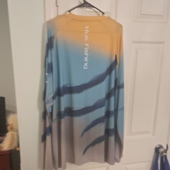 Huk Gradient Long Sleeve Shirt in Blue and Orange - Picture 6 of 6